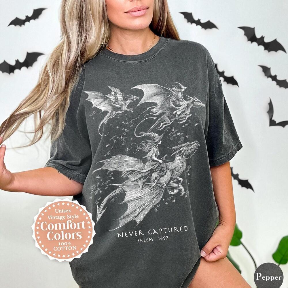 Salem Witch Dragon Shirt, Halloween Witchy Tee, 1692 Witches